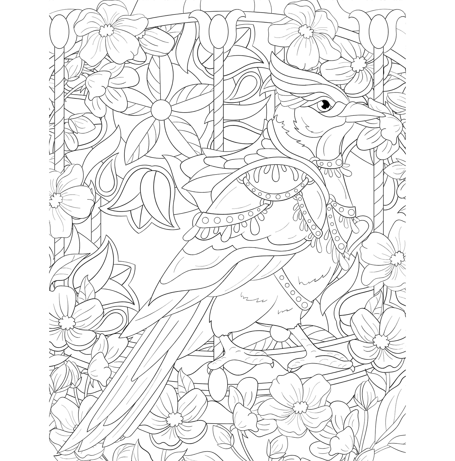Carousel Birds, Hours of Coloring Fun