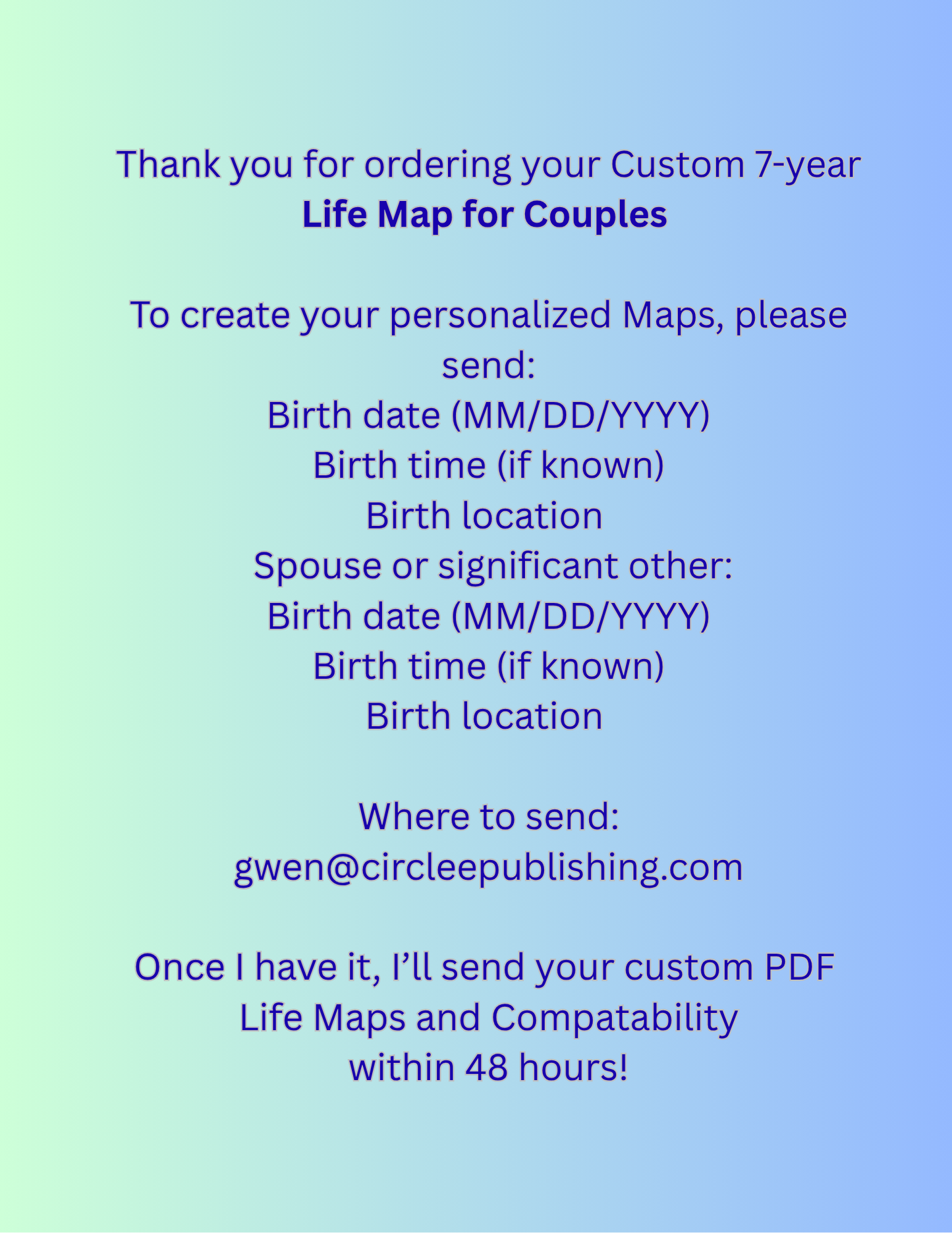C COUPLES 7-Year Phase Life Map and Compatibility Weave, Personalized 7-Year Phase Life Map, Custom Life Cycle Reading, Digital PDF