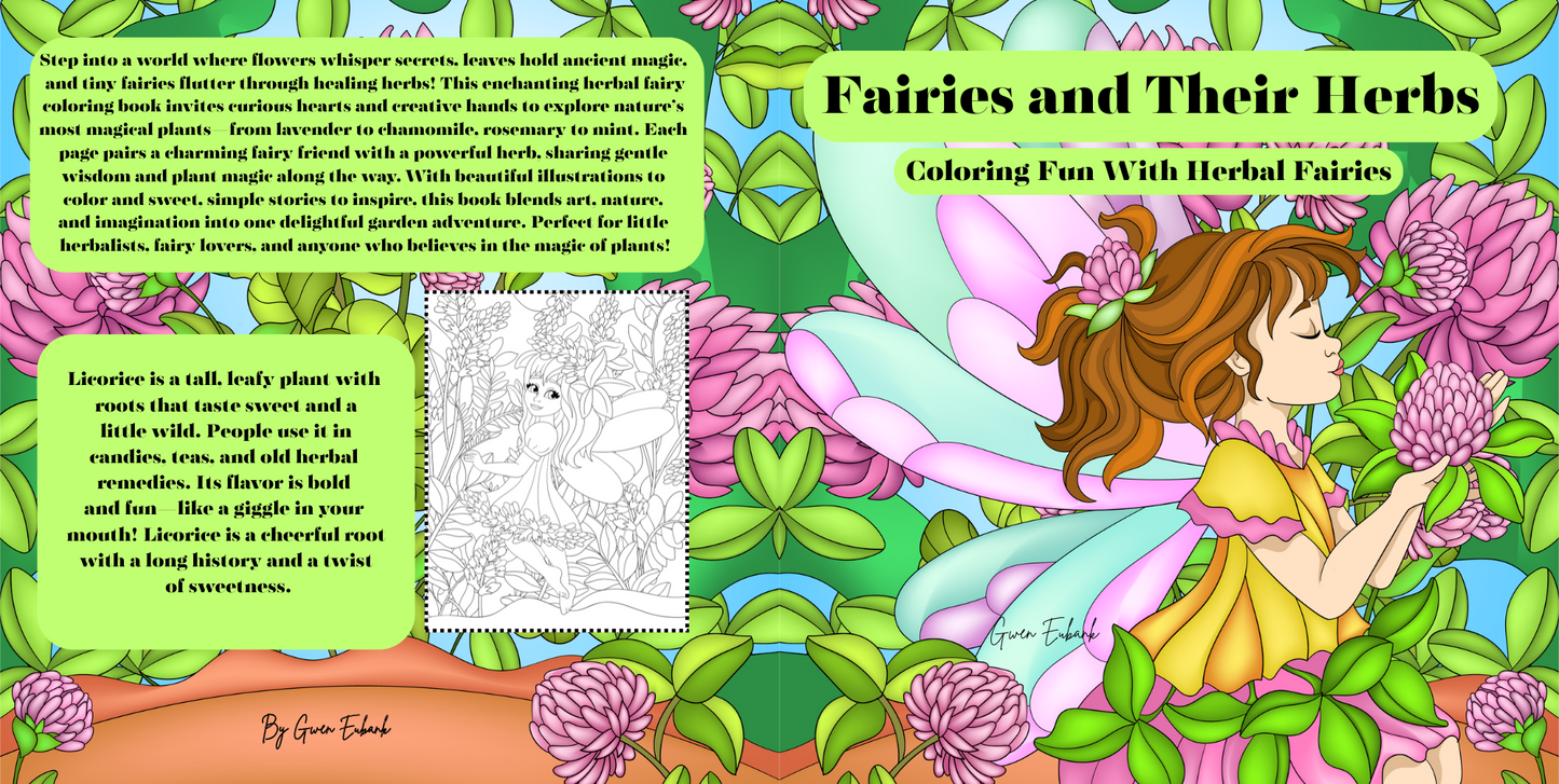 Fairies and Their Herbs, Coloring Fun With Your Herbal Fairies