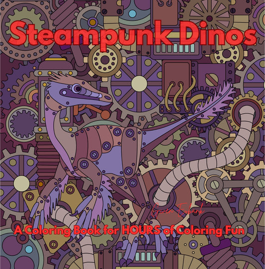 Steampunk Dinosaur Coloring Book