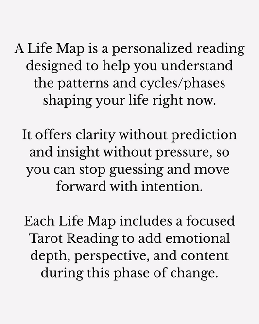 Life Map Plus Tarot  Reading - 4 Cards, Past, Present, Future, & The Lesson Carrying You Forward
