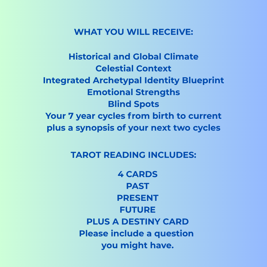 B Life Map Plus Tarot  Reading - 4 Cards, Past, Present, Future, & The Lesson Carrying You Forward