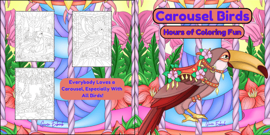 Carousel Birds, Hours of Coloring Fun