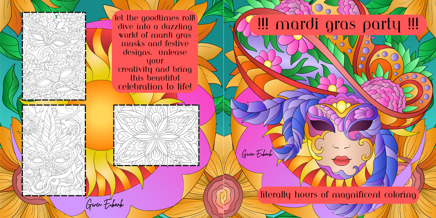 Mardi Gras Party, Literally Hours of Coloring fun
